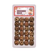 Pearl Cheveux Bois Avec Motif 17mm #BT7578