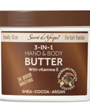 Crème corporelle 3n1 au beurre de cacao , karité , argan Secret d’Afrique 3 in 1 Hand & Body Butter 700g