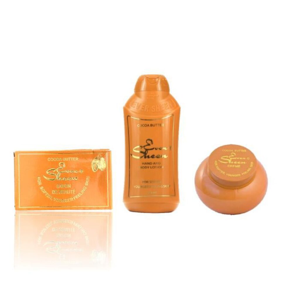 Ever Sheen Cocoa Butter Gamme Complèt Lotion 500 ml, Crème 250 ml