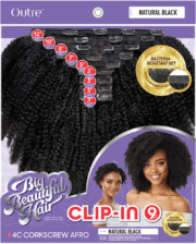 Extension à clip semi naturel bouclé 9 pièces OUTRE Corkscrew