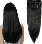 Extension à clip en cheveux naturels lisse 20" en 10 pièces