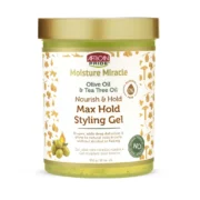 Gel Forte Plaquage AFRICAN PRIDE MOISTURE MIRACLE Olive Tee Tree Oil Max Hold Styling Gel 510g