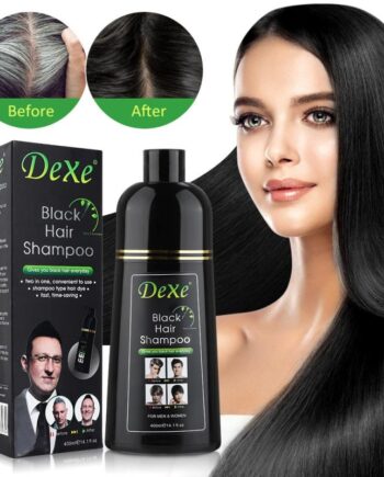 Shampooing de teinture pour cheveux noirs 400ml, Type deux en un, teinture pour cheveux