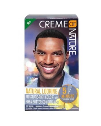 Creme Of Nature Crème de coloration pour cheveux pour hommes, noir naturel