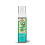 ORS Max Moisture Mousse 207 ml – Mousse coiffante avec eau de riz, électrolytes et huile d'olive pour nutrition et hydratation – Donne définition et brillance aux boucles