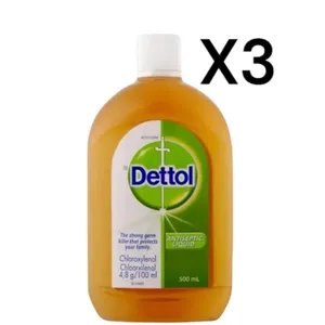 Dettol liquid 500ml (lot de 3)