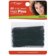 MAGIC COLLECTION - 2 1/2" Ball Tip Hair Pins Black 60 PCs #743