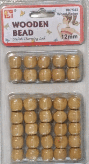 Pearl Cheveux Bois Avec Motif 12mm   #7543