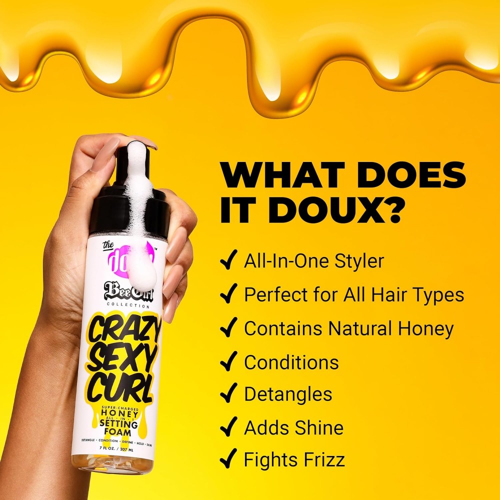 The Doux - Bee Girl - Crazy Sexy Curl - Mousse Bouclante au Miel - Super-Charged Honey Setting Foam