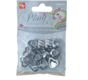 BT SILVER METALLIC HAIR BEADS (love) BT6675