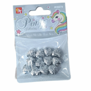 BT SILVER METALLIC HAIR BEADS (love) BT6679