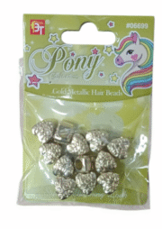 BT GOLD METALLIC HAIR  BEADS (love) BT 6699