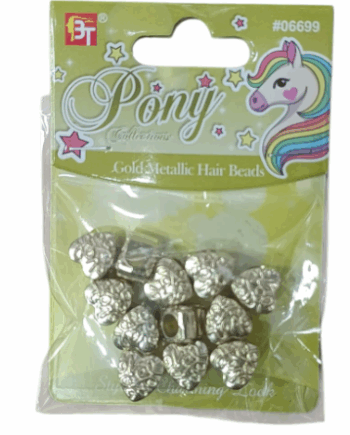 BT GOLD METALLIC HAIR  BEADS (love) BT 6699