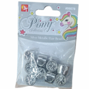 BT SILVER METALLIC HAIR BEADS (TREE) BT6678