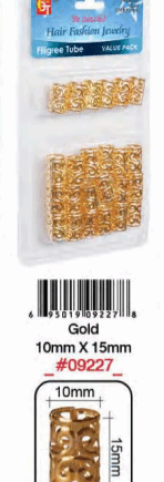 Bague Cheveux Doré 10X15MM BT #9227