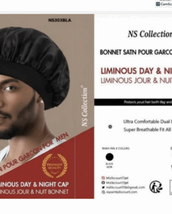 NS Collection Bonnet Satin Pour Garcon FOr Men  # NS303BLA