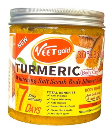 VEETGOLD Turmeric Whitening Salt Scrub Body Shower Cream.