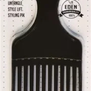 Eden: 1pc Plastic Hair Pik Black *Blister* Peigne Afro Plastic  (70112)